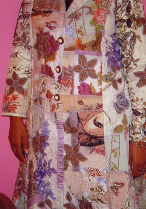 8 panel coat - from 1950's and 60's silk scarves with machine embroidery and appliqué
