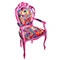 Handpainted chair with stitched and appliquéd 1950's fabric